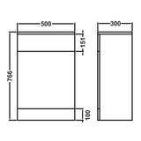 650mm White Gloss Bathroom Vanity Furniture One Tap Hole Basin Sink and Back to Wall Toilet Set