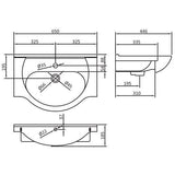 650mm White Gloss Bathroom Vanity Furniture One Tap Hole Basin Sink and Back to Wall Toilet Set