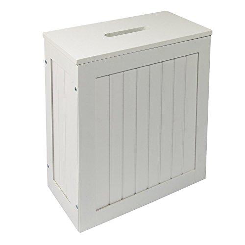 Woodluv Wooden Shaker Slimline Multi-Purpose Bathroom Storage Unit, White
