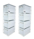 2 x 4 Drawer Storage Cabinet Unit for Bedroom/Bathroom/Home/Office (White)