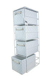 2 x 4 Drawer Storage Cabinet Unit for Bedroom/Bathroom/Home/Office (White)