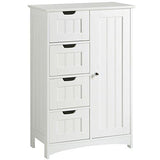 VonHaus 4 Drawer Storage Unit - White Colonial Style for the Bedroom or Bathroom