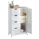 VonHaus 4 Drawer Storage Unit - White Colonial Style for the Bedroom or Bathroom