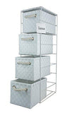 2 x 4 Drawer Storage Cabinet Unit for Bedroom/Bathroom/Home/Office (White)