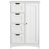 VonHaus 4 Drawer Storage Unit - White Colonial Style for the Bedroom or Bathroom
