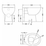 650mm White Gloss Bathroom Vanity Furniture One Tap Hole Basin Sink and Back to Wall Toilet Set