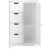 VonHaus 4 Drawer Storage Unit - White Colonial Style for the Bedroom or Bathroom