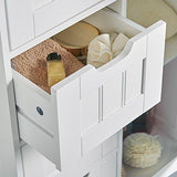 VonHaus 4 Drawer Storage Unit - White Colonial Style for the Bedroom or Bathroom