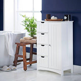 VonHaus 4 Drawer Storage Unit - White Colonial Style for the Bedroom or Bathroom