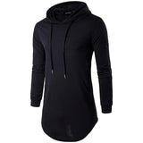 Keybur Mens Hipster Hip Hop Longline Classic Pullover Long Sleeve Zipper Hoodies Fashion Sweatshirt