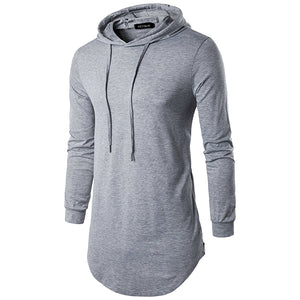 Keybur Mens Hipster Hip Hop Longline Classic Pullover Long Sleeve Zipper Hoodies Fashion Sweatshirt