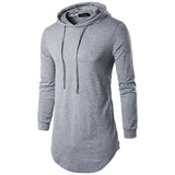 Keybur Mens Hipster Hip Hop Longline Classic Pullover Long Sleeve Zipper Hoodies Fashion Sweatshirt