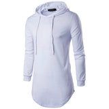 Keybur Mens Hipster Hip Hop Longline Classic Pullover Long Sleeve Zipper Hoodies Fashion Sweatshirt