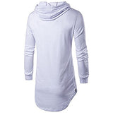 Keybur Mens Hipster Hip Hop Longline Classic Pullover Long Sleeve Zipper Hoodies Fashion Sweatshirt